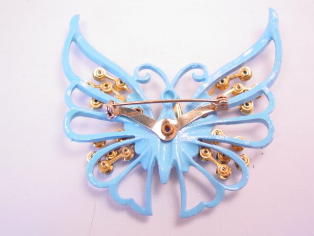 Large Bright Blue Butterfly Pin - Image 2