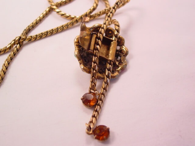 Old Multi-Color Rhinestone Slide Necklace - Image 5