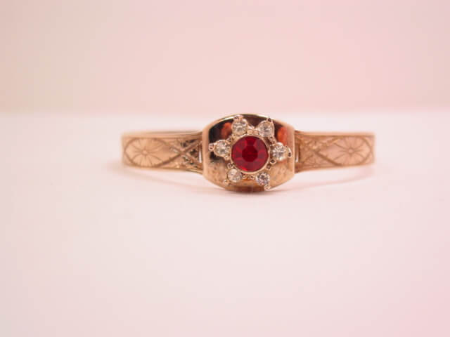 Old Red and Clear Rhinestone Parure Set - Image 5