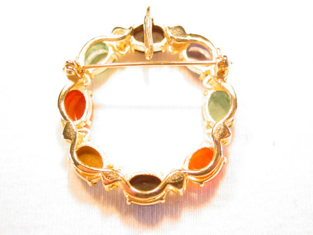 Natural Stone Scarab Round Pin/Pendant - Image 2