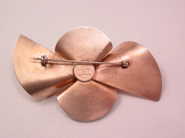 Retro Citrine and Sterling by Jordan Bow Pin - Image 2