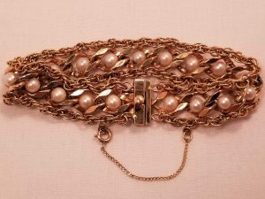 M.G. 1/20 12K GF and Imitation Pearl Bracelet