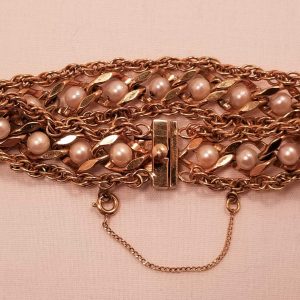 M.G. 1/20 12K GF and Imitation Pearl Bracelet