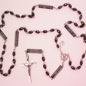 Black Plastic Mysteries on Prisms Rosary