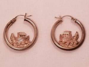 Noah's Ark Sterling Loop Pierced Earrings