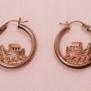 Noah's Ark Sterling Loop Pierced Earrings