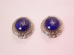 Cobalt Blue Glass and Laurel Whiting & Davis Earrings