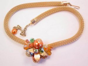 Fall-Colored Woven Metal Necklace