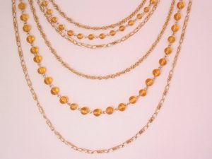 Six-Strand Kramer Chain and Topaz Bead Necklace