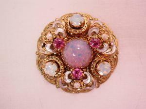 Pink and Moonstone Germany Pin
