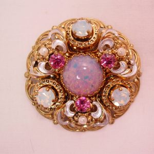 Pink and Moonstone Germany Pin