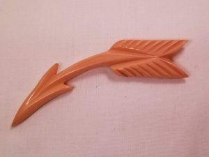 Butterscotch Bakelite Arrow Pin