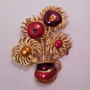 Avon Van Gogh Sunflowers in a Vase Pin