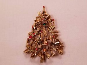 Christmas Tree with Bells and Candles Pin