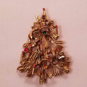 Christmas Tree with Bells and Candles Pin