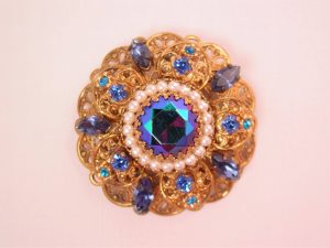 Royal Blue West German Round Pin