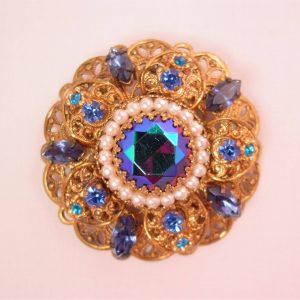 Royal Blue West German Round Pin