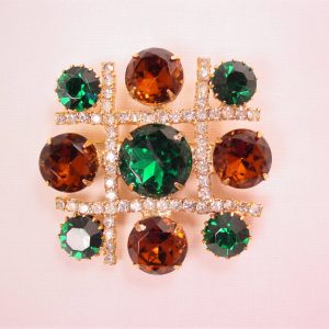 Rhinestone Tic Tac Toe Pin