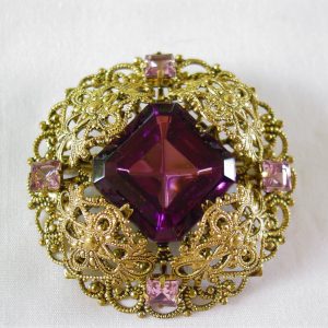 Beautiful Purple West German Filigree Pin