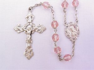 Stunning Sterling and Pink Crystal Rosary