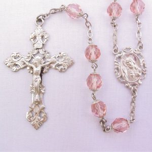 Stunning Sterling and Pink Crystal Rosary