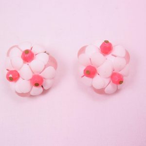 White and Pink Flowers Earrings