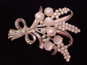 Pot Metal and White Moonglow Lily of the Valley Pin