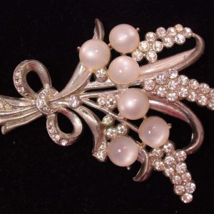 Pot Metal and White Moonglow Lily of the Valley Pin