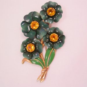 Huge Green Floral Fur Clip