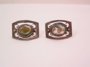Abalone and Sterling TNL Mexican Earrings
