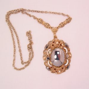 West German Filigree and Hematite Necklace