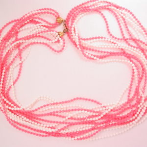 Fun Pink and White Light Plastic Necklace
