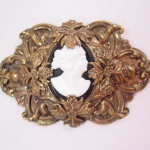 Huge Art Nouveau Style Cameo Pin