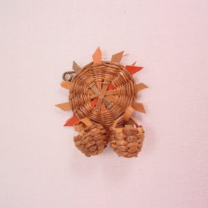 Tiny Handwoven Sun and 2 Baskets Pin
