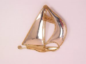Handwrought Large Sailboat Brooch/Pendant