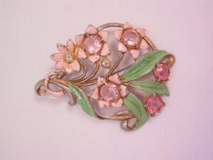 Pink Floral Pot Metal Pin