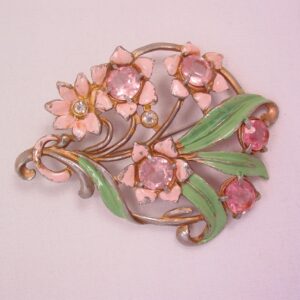 Pink Floral Pot Metal Pin