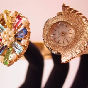 Hawthorne Hidden Wind-Up Watch and Rhinestone Cuff Bracelet