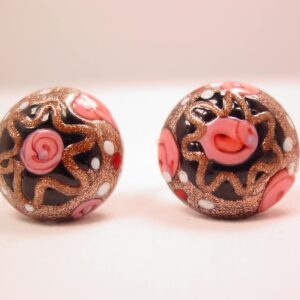 Black Venetian Glass Wedding Cake Earrings