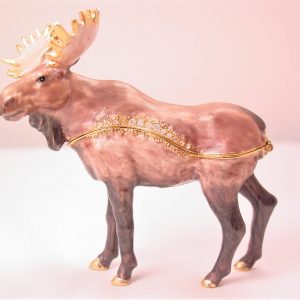 Enameled Moose Jewelry Box