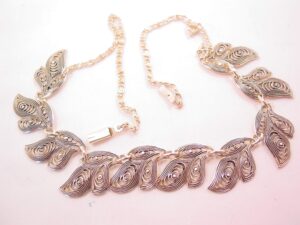 Silvertone Filigree Waves Necklace Made in West Germany