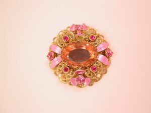 Beautiful Pink and Magenta West German Pin