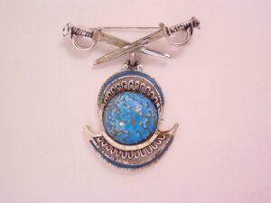 Swords and Knight Brooch Signed “Star”
