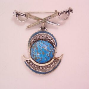 Swords and Knight Brooch Signed “Star”