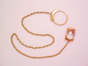 Swank Sailboat Real Shell Cameo Watch Fob and Belt Clasp