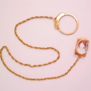 Swank Sailboat Real Shell Cameo Watch Fob and Belt Clasp