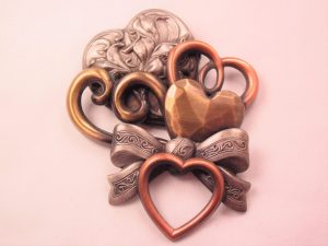 Five Hearts Pin