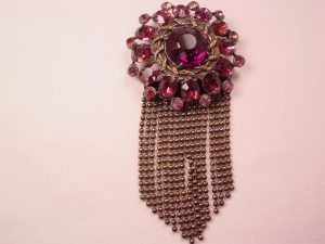 1930s Doctor Dress Purple Cascade Pin