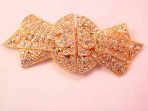 Coro Duette Art Deco Ribbon Pin/Dress Clips