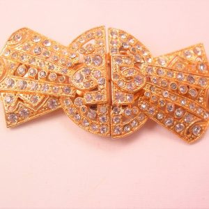 Coro Duette Art Deco Ribbon Pin/Dress Clips